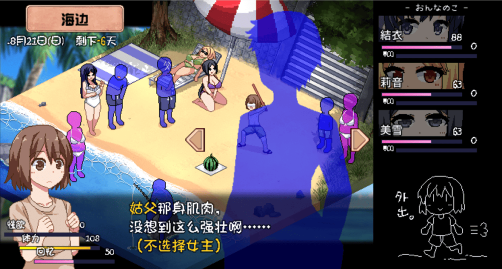 切西瓜之旅選擇姑丈（姑父）將不會有任何 H 事件發生