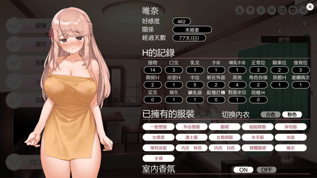 完整解鎖所有遊戲內容後的唯奈詳細資訊