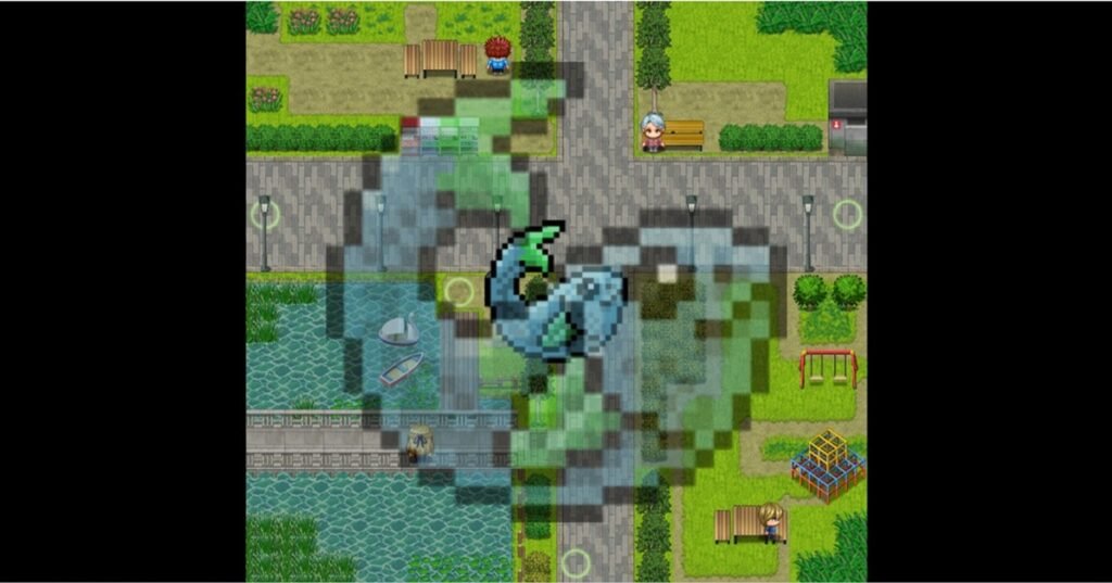 釣魚小遊戲：當大魚圖示快要縮小到畫面中的小魚圖示時，按下滑鼠右鍵或是 Enter 鍵即可將魚釣起