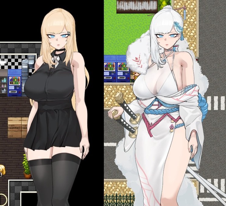 私服（左）、變身女英雄裝（右）