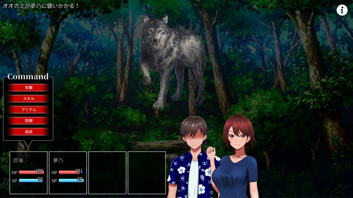 與狼的戰鬥畫面，是大家熟悉的 RPG 回合制戰鬥玩法