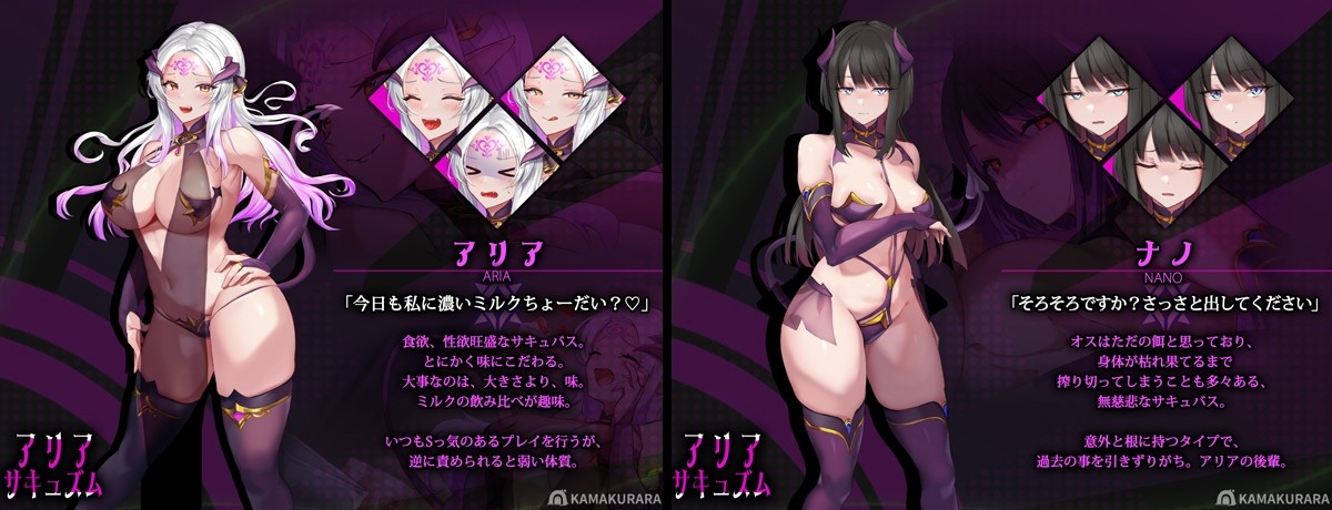 2 位魅魔(圖片來源為 DLsite 的遊戲介紹)