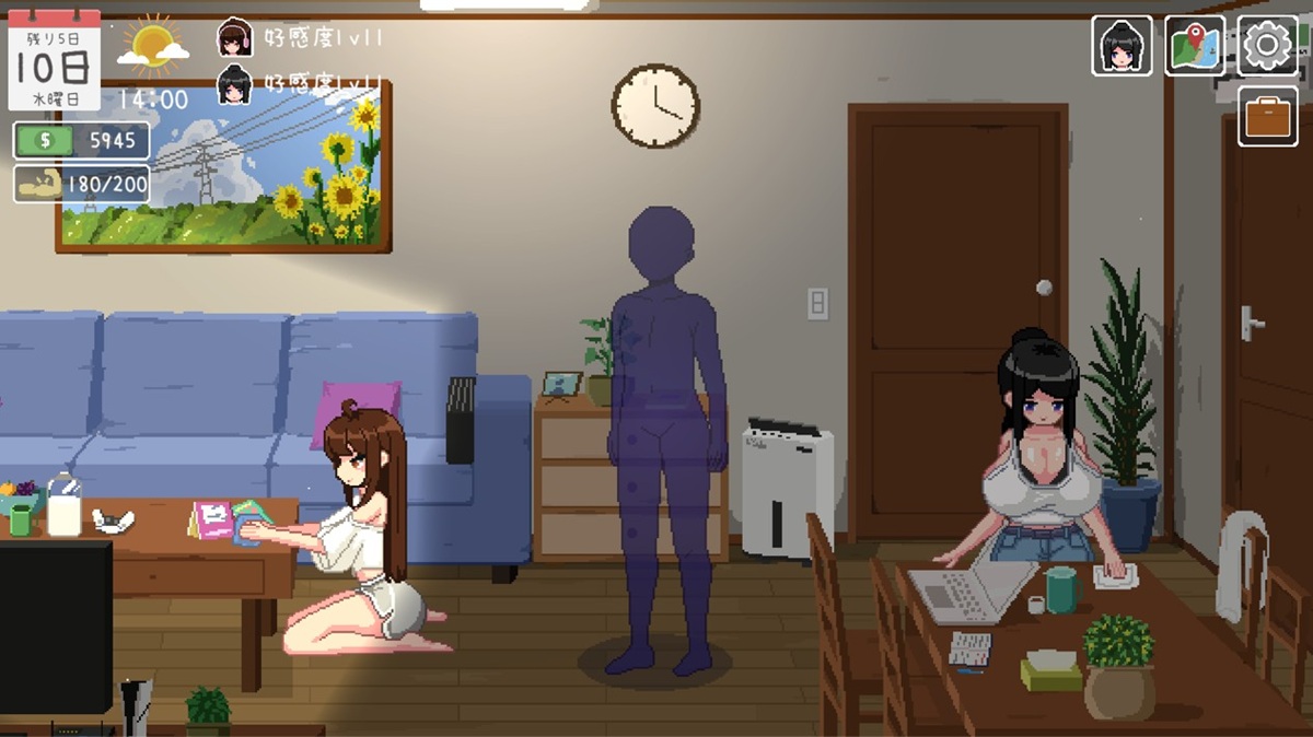 2 位女性同時出現的場景,只有在遊戲進行到第 10 天以後才有機會遇到